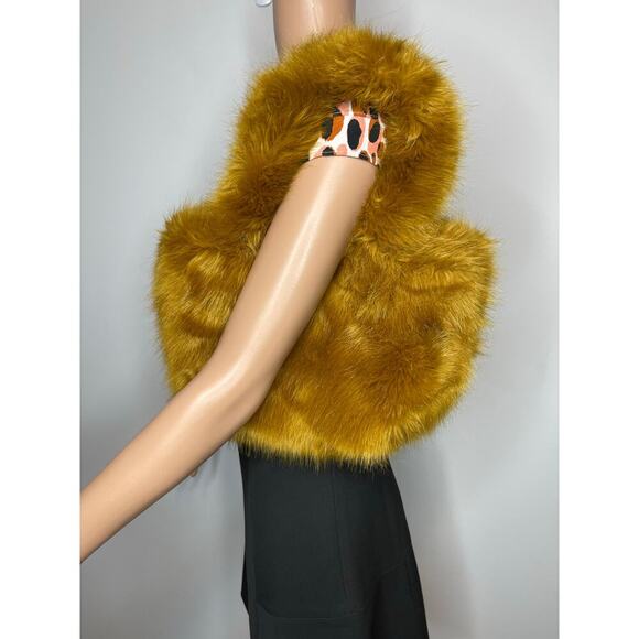 J. CREW Faux Fur Mini Tote Tan NWT - Picture 5 of 5